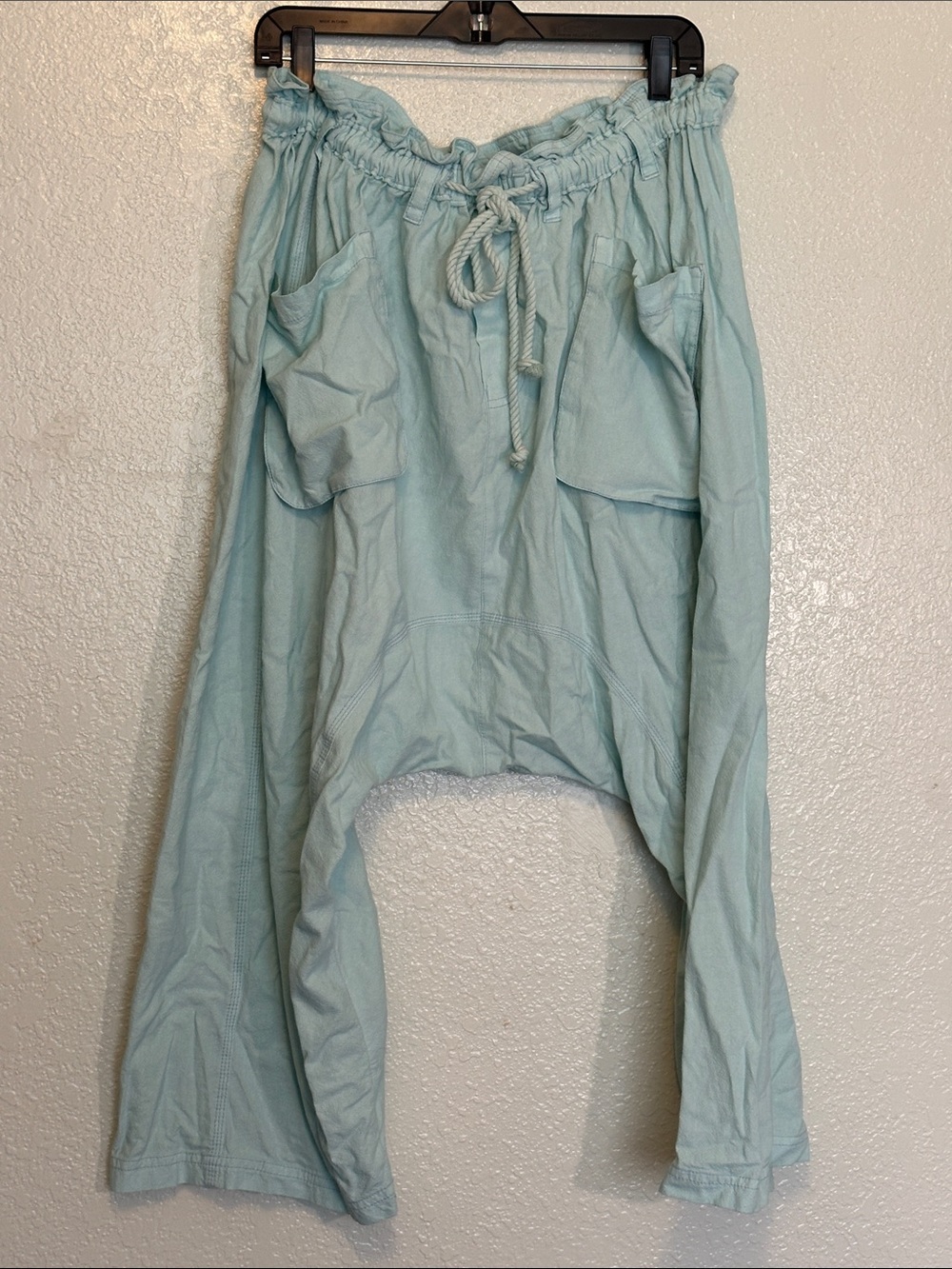 Free People Runyon Oversized Light Mint Drawstring Pants NWOT L - Picture 2 of 5